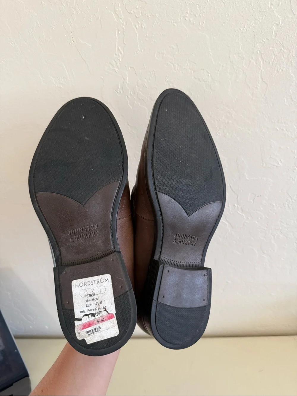 Johnston & Murphy Cognac Brown Leather Bit Loafers